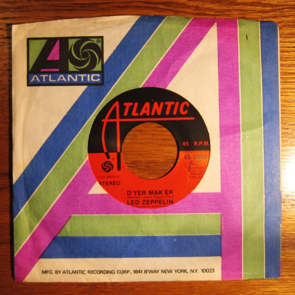 Led Zeppelin D'YER MAK'ER AND THE CRUNGE 7" 45 RPM VINYL RECORD